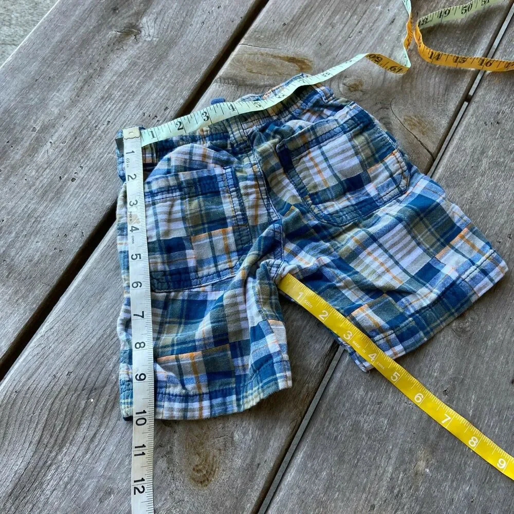 Gymboree Gone Surfin' Patchwork Plaid Madras Shorts Elastic‎ Waist 2T